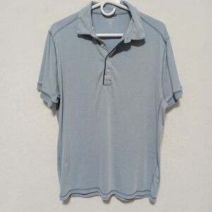 J.CREW Men's Blue Short Sleeve Polo Shirt, Size Large, Heathered, Cotton Blend